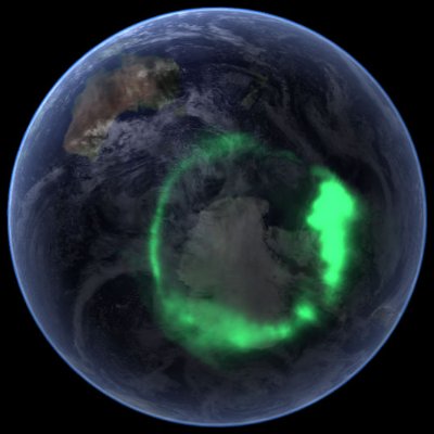 Fotografia de una aurora Austral realizada por la Nasa