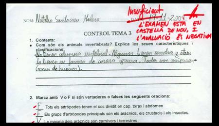 Natalia, suspendida por contestar en castellano